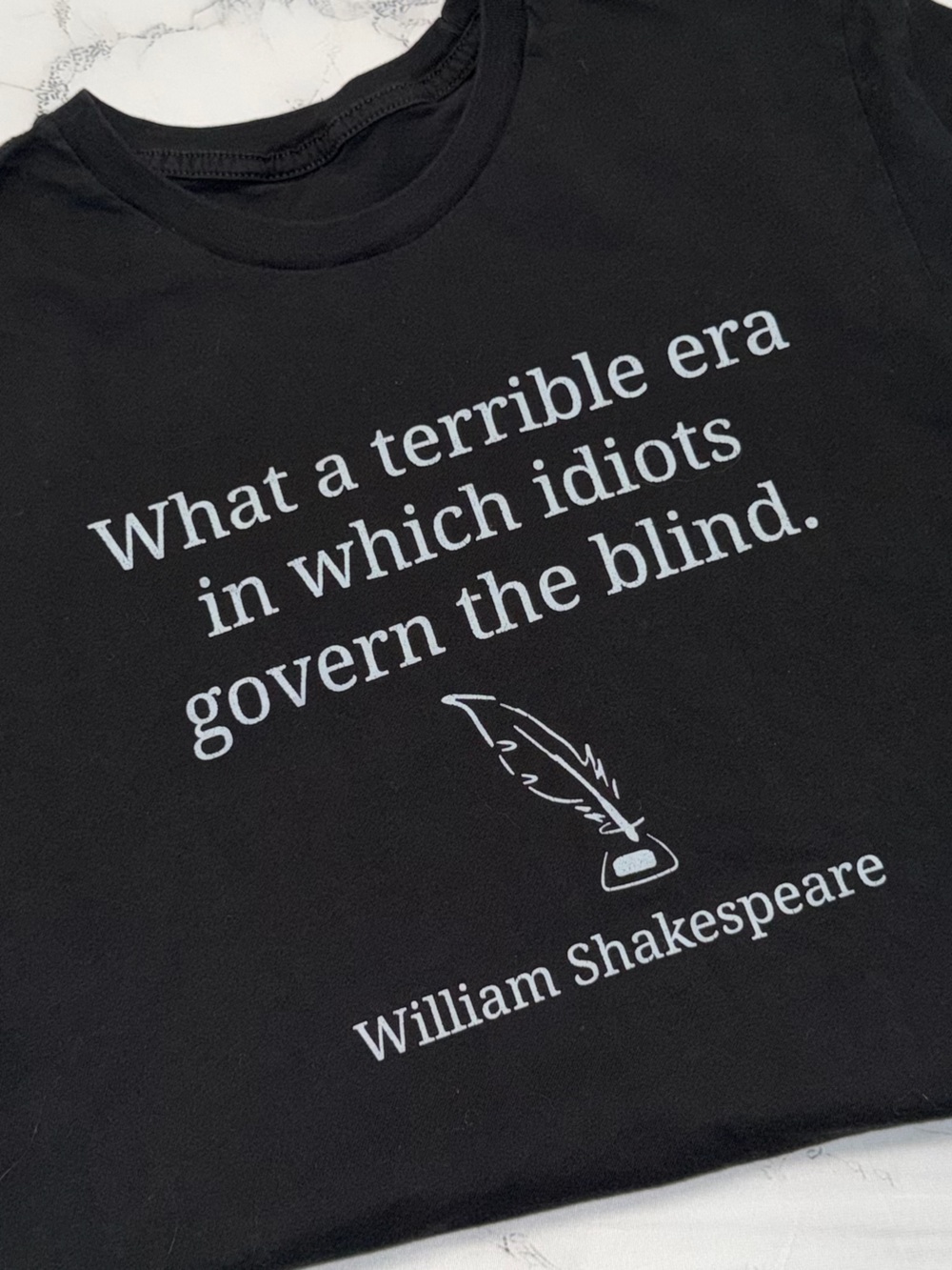 Black T‑Shirt with White Shakespeare Quote
